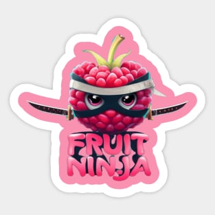 raspberry, fruit ninja Sticker